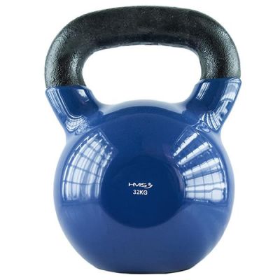 19. HMS KNV32 BLUE vinyl-coated cast iron kettlebell 