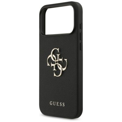 6. Guess Grained Big 4G & Classic Logo case for iPhone 17 Pro Max - black