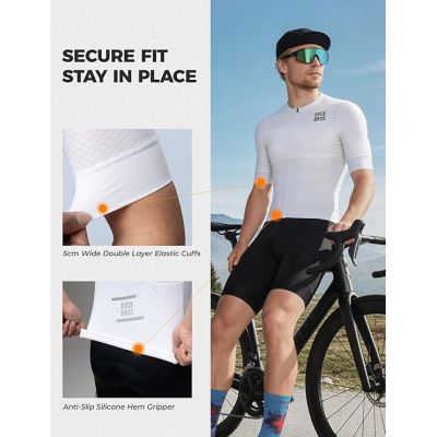 2. Rockbros Men's Cycling Jersey White 3D 2XL