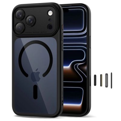 2. Tech-Protect Magpeak Magsafe CC Case for iPhone 17 Pro - Clear Black