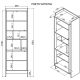 4. PORTO display cabinet 59x38x180 oak/black