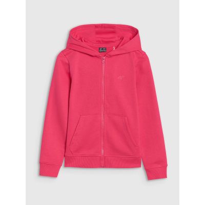 7. Girls' sweatshirt with a zipper and a hood 4F 4FJWSS25TSWSF1706-55S