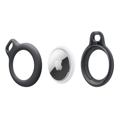 2. Tech-Protect Rough Case for Apple AirTag with Ring - Black