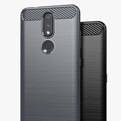 9. Carbon Case Flexible Cover TPU Case for Nokia 2.4 black