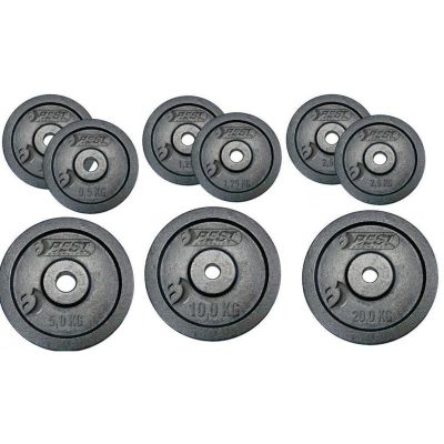 6. BLACK CAST IRON WEIGHT 10 KG BEST SPORTING diameter 30mm