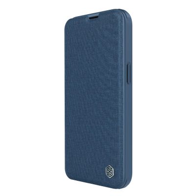 3. Nillkin Qin Cloth Pro Case Case for iPhone 14 Plus Camera Cover Holster Cover Flip Case Blue