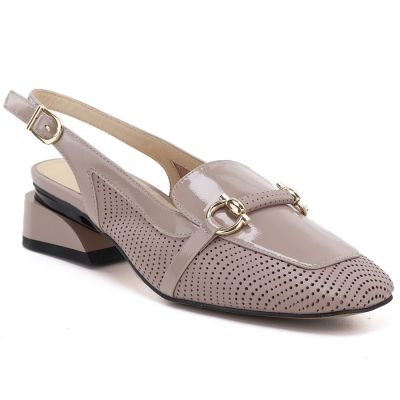 Women's patent leather sandals in beige Artiker 56C1996