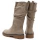 5. Women's warm, crinkled suede boots, beige M.Daszyński SA259-3