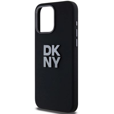 6. DKNY Liquid Silicone Metal Logo iPhone 15 Pro Case - Black
