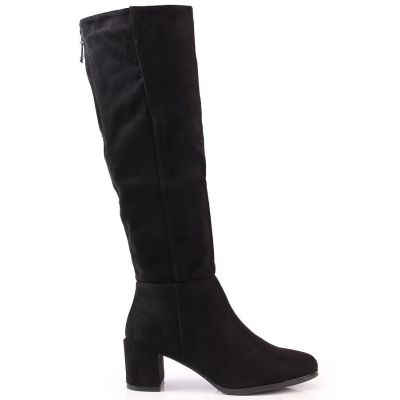 3. Women’s Black Block-Heel Boots with Warm Lining – Sergio Leone