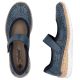 4. Rieker N4299-14 women's comfortable velcro shoes, openwork, blue