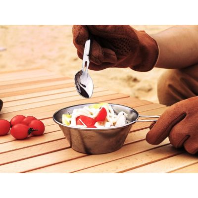 8. Titanium travel cutlery essentials - spoon + fork - NexTool NE20133