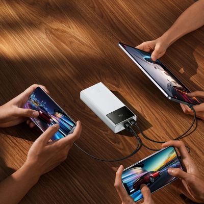 12. Baseus EnerFill FP41 30000mAh 22.5W Powerbank with Baseus Simple USB-A - USB-C 3A 30cm Cable - White