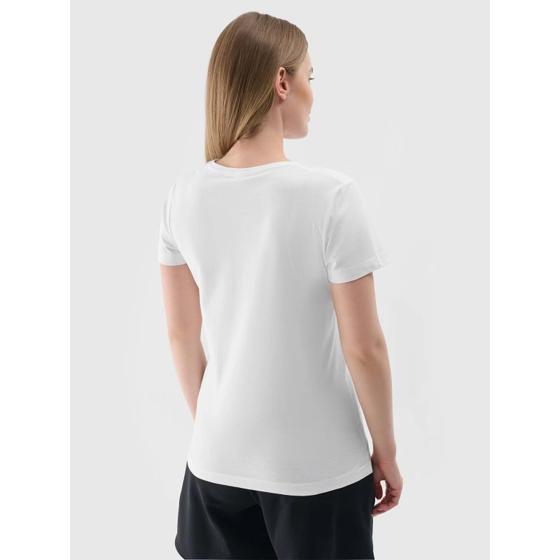 2. Women's slim T-shirt with print 4F 4FRSS24TTSHF2499-10S