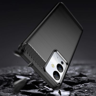 3. Carbon Case case for Infinix Note 12i flexible silicone carbon cover black