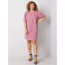Dusty pink plus size cotton dress (RV-SK-6319.65)