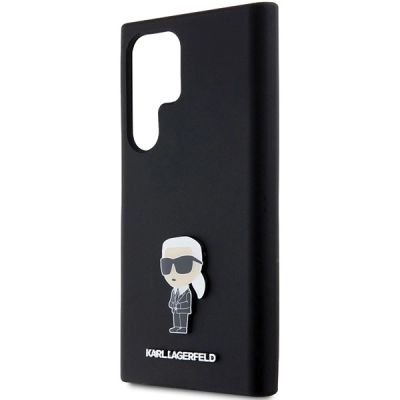 6. Karl Lagerfeld Silicone Ikonik Metal Pin case for Samsung Galaxy S23 Ultra - black
