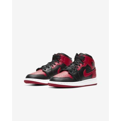 3. Air Jordan 1 Mid Banned GS retro shoes - 554725-074