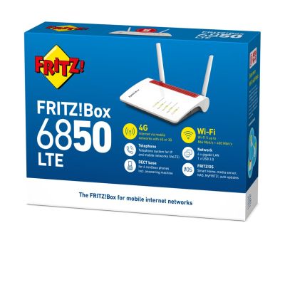 8. FRITZ!Box 6850 LTE Wireless Router Gigabit Ethernet Dual-band (2.4 GHz/5 GHz) 4G White