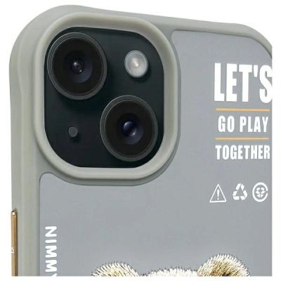 3. Nimmy Cool&Cute 2.0 Bear Case for iPhone 15 - Gray