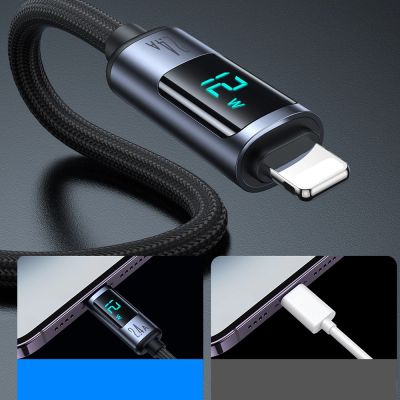 5. Joyroom Prism Series A16 Lightning / USB-A Cable 2.4A 1.2m with LED Display - Black