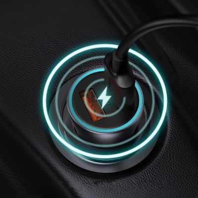 13. Baseus Golden Contactor Max fast car charger USB + USB type C 60 W Quick Charge blue (CGJM000103)