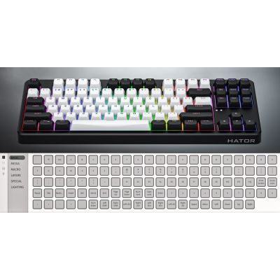 16. HATOR Rockfall 3 TKL Wireless Keyboard Universal USB + RF Wireless + Bluetooth QWERTY English White