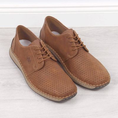25. Rieker M RKR528 brown openwork leather shoes 