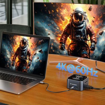8. Hub USB-C 12 in 1 Wozinsky WHBC09Y8S multifunctional, with wireless charging function, aluminum, with 15 cm cable - gray