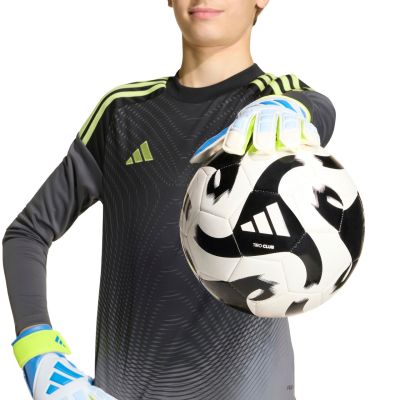 6. adidas Predator Training Kids' Goalkeeper Gloves White, Yellow, and Blue KA7793