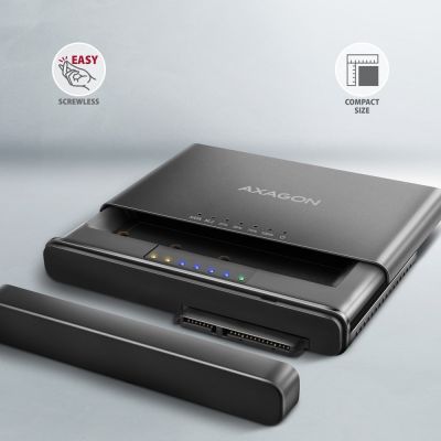 3. Axagon ADSA-CC USB-C 10Gbps - NVMe M.2 SSD & SATA 2.5/3.5 SSD/HDD CLONE MASTER 2 - Digital/Daten - NVMe USB 3.2 Gen 2 (3.1 Gen 2) Type-C Black