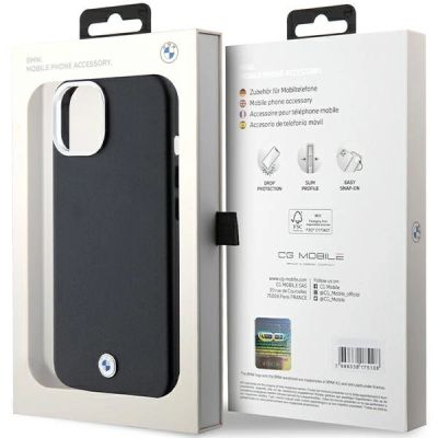 8. BMW Signature Wrapped Metal MagSafe Case for iPhone 15/14/13 - Black