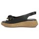 3. Women's leather wedge sandals with openwork black Filippo DS7582