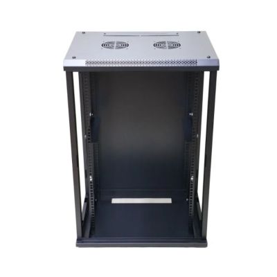 2. Extralink - 19" 18U 600mm hanging cabinet, glass front, black