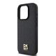 6. DKNY Leather Monogram Pattern Metal Logo MagSafe Case for iPhone 15 Pro - Black