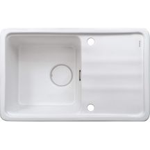 Single-bowl ceramic sink with drainer