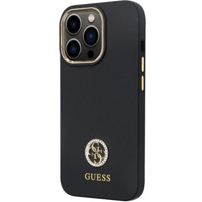 2. Guess 4G Silicone Logo Strass Case for iPhone 13 Pro Max - Black