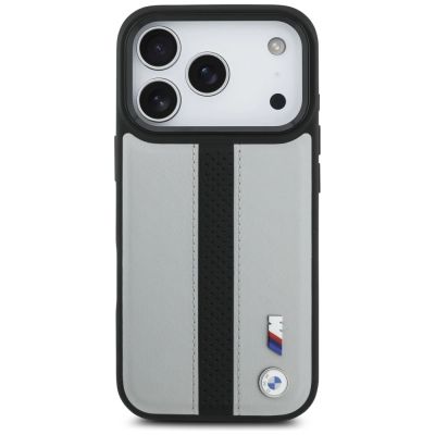 3. BMW M Perforated Stripe Logo MagSafe Case for iPhone 17 Pro - Gray