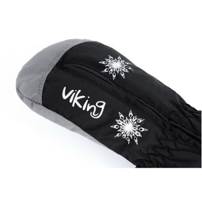 4. Viking Starlet Ski Kids winter gloves with snowflake motif, black (125/15/5195/09)
