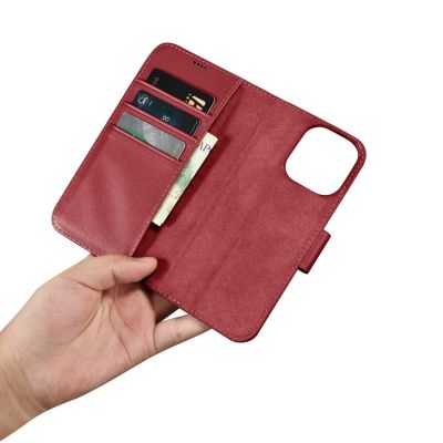 14. iCarer Wallet Case 2in1 Cover iPhone 14 Pro Max Leather Flip Cover Anti-RFID Red (WMI14220728-RD)