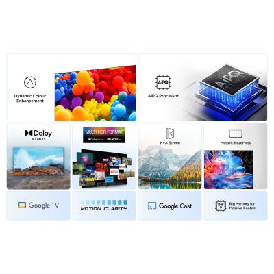 27. TCL 55V6C DLED 55'' 4K Ultra HD Google TV Dolby Atmos DVB-T2 Metallic TV