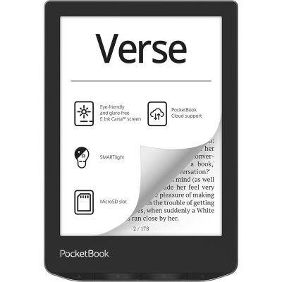 21. PocketBook Verse 629 6" 8GB Wi-Fi Mist Gray Ebook Reader