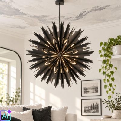 7. SNOWFLAKE HANGING PAPER DECORATION Ø 50 CM MICA – BLACK