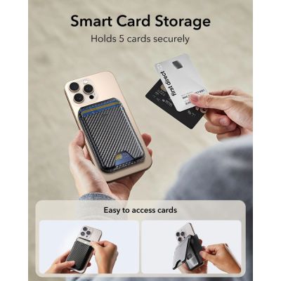 5. ESR Classic RFID Magnetic Wallet Stand MagSafe for Phone - Black