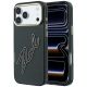 Karl Lagerfeld IML Big Signature Resin Metal Frame Case for iPhone 18 Pro Max / 17 Pro Max - Black