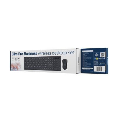 5. GEMBIRD WIRELESS SLIM PRO BUSINESS DESK KEYBOARD + MOUSE SET, BLACK, RU LAYOUT