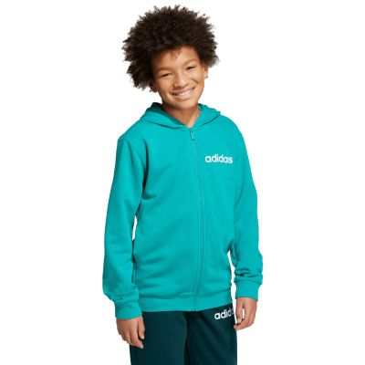 16. Adidas Essentials green kids tracksuit JN2427
