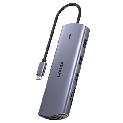 UNITEK HUB USB-C 9IN1, HDMI, VGA, SD, RJ45, 3X USB-A, PD 100W
