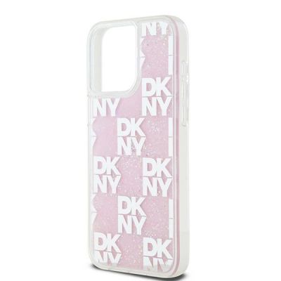 6. DKNY Liquid Glitter Multilogo Case for iPhone 15 Pro Max - Pink