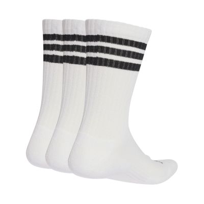 2. Adidas 3-Stripes Cushioned Sportswear Crew 3 pair socks white and black JZ0532